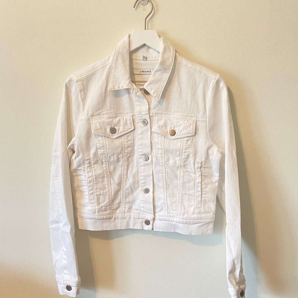 J BRAND white jean jacket